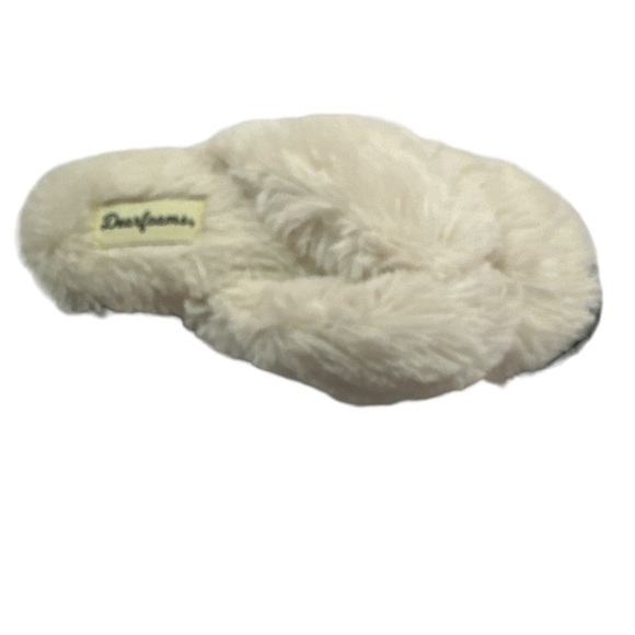 Dearfoams Flip Flop Plush Furry Lined Memory Foam House Shoe Slipper Small 5-6 - Picture 3 of 10